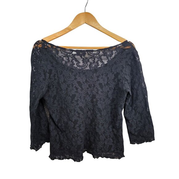 Black Lace Soft Surroundings Womens Top Size M - Picture 3 of 3